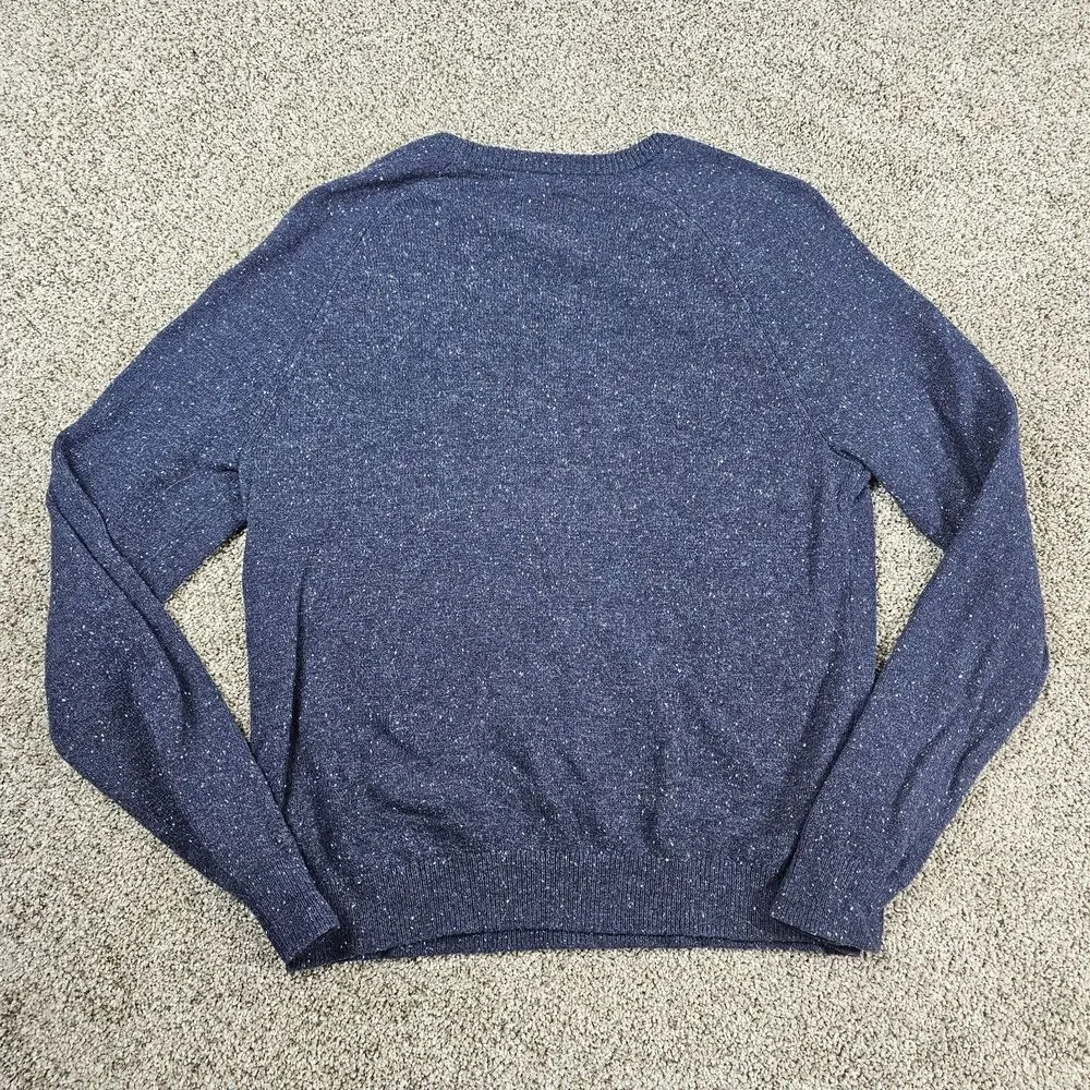 Banana Republic Sweater Mens Large Blue Wool Blend Heathered Preppy Crewneck